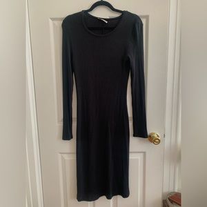 Reformation long sleeve black knit dress